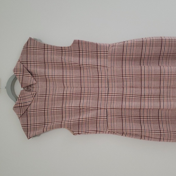 Ann Taylor Factory Midi Sheath Dress 10 Plaid Neutral Career Business Office - Picture 6 of 15